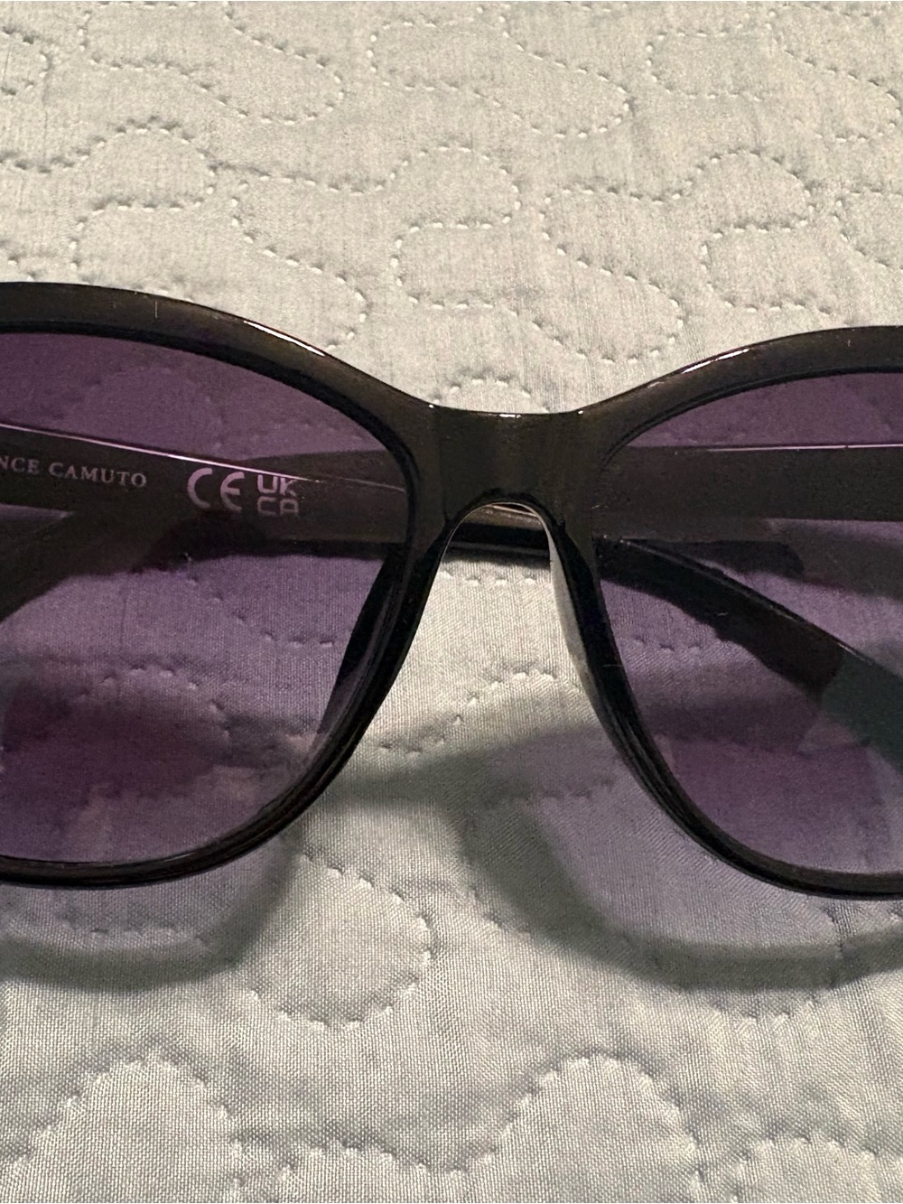 Vince Camuto Black Frame Sunglasses with Purple Gradient Lenses